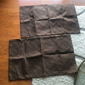 King Sized Brown Embossed Pillow Shams